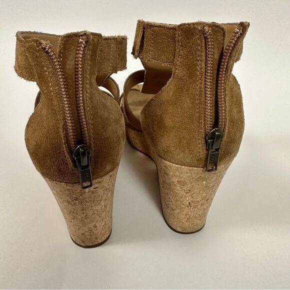 UGG Women’s Whitney Cork Wedge Platform Sandals in Chestnut Suede Size 9.5 - Picture 10 of 15